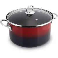 Enamel pot 20x12cm 3.2lt Lamart LT1182 Red/Black