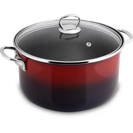 Enamel Pot 24x14cm 5.5lt Lamart LT1184 Red/Black