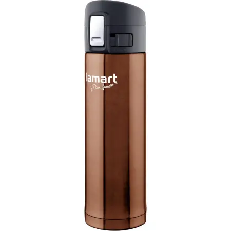 Stainless Steel & Plastic Thermos Vacuum Bottle 420ml BRANCHE Lamart LT4064 Brown