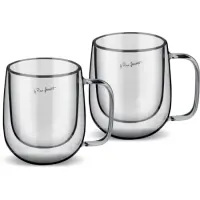 Coffee Mocca Glass Cup Set with Handle & Double Wall 250ml VASO Lamart LT9034 Transparent 2pcs