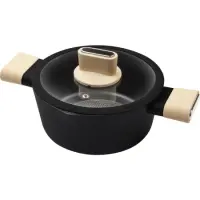 Pot POELE Non-stick Aluminum 20x9cm 2.4lt Lamart LT1218 Black/Beige