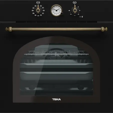 Built-in TEKA Oven with SurroundTemp and 20 Programmed Recipe 70lt 60cm HRB 6300 Anthracite Brass