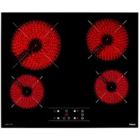 Built-in TEKA Ceramic Hob Standalone 4 Zones with Locking Function 60cm TBC 64010 TTC Black