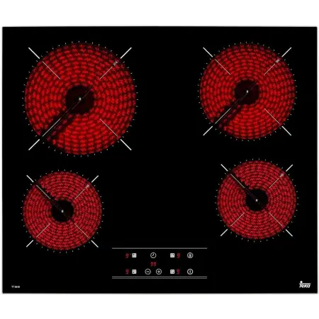 TEKA Built-in Ceramic Hob Standalone 4 Zones Locking Function & Inox Frame 60cm TT 6415 Black