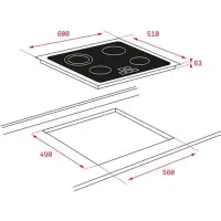 TEKA Built-in Ceramic Hob Standalone 4 Zones Locking Function & Inox Frame 60cm TT 6415 Black