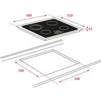 TEKA Built-in Ceramic Hob Standalone 4 Zones Locking Function & Inox Frame 60cm TT 6415 Black