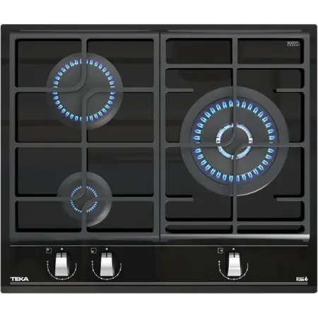 TEKA Built-in Ceramic Gas Hob Autonomic 3 Zones & 9Adjustment Levels 60cm GZC 63310 XBA Black