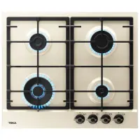 Built-in Stainless Steel TEKA Gas Hob 4 Zones with Country Style 60cm GSC 64320 RBC VB Vanilla Brass