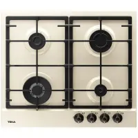 Built-in Stainless Steel TEKA Gas Hob 4 Zones with Country Style 60cm GSC 64320 RBC VB Vanilla Brass