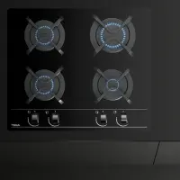 Built-in Glass TEKA Gas Hob 4 Zones No Frame 60cm GBC 64000 KBA Black