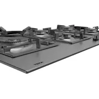 Built-in Stainless Steel TEKA Gas Hob Autonomous 5 Zones 86cm EFX 90.1 5G AI AL DR Silver