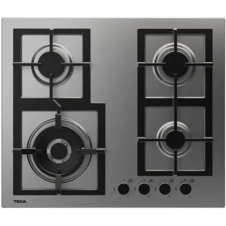 Built-in Stainless Steel TEKA Gas Hob Autonomous 4 Zones 60cm EFX 60.1 4G AI AL DR CI Silver