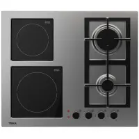 Built-in Stainless Steel & Electric Gas Hob TEKA Standalone 2 & 2 Zones 60cm EFX 60.1 2G 2H AI AL BTN Silver