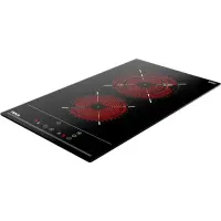 Built-in Domino TEKA Ceramic Hob 2 Zones High Light Touch Sensors 30cm TZC 32320 BK TTC Black