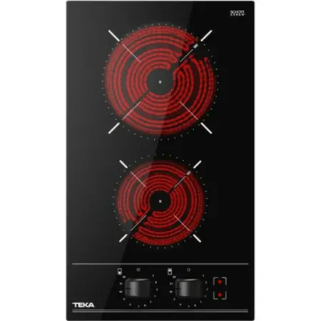 Built-in Domino TEKA Ceramic Hob 2 Zones with Ergonomic Switches 30cm TBC 32000 XFL BK Black