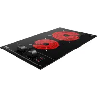 Built-in Domino TEKA Ceramic Hob 2 Zones with Ergonomic Switches 30cm TBC 32000 XFL BK Black