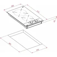 Built-in Domino TEKA Ceramic Hob 2 Zones with Ergonomic Switches 30cm TBC 32000 XFL BK Black