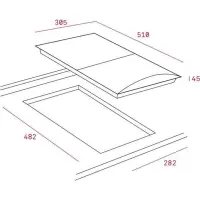 Domino TEKA Built-in Stainless Steel Hob 30.5cm EFX 30.1 GRILL BBQ Silver