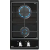 Built-in Glass Domino TEKA Gas Hob 2 Zones with 9 Adjustment Levels 30cm GZC 32300 XBA Black