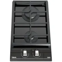 Built-in Glass Domino TEKA Gas Hob 2 Zones with 9 Adjustment Levels 30cm GZC 32300 XBA Black