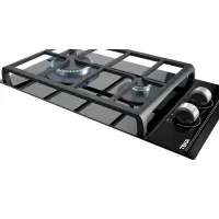 Built-in Glass Domino TEKA Gas Hob 2 Zones with 9 Adjustment Levels 30cm GZC 32300 XBA Black