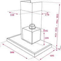 Hood Chimney Wall TEKA EcoPower 3+1 Speeds 722 m3/h 90cm DPL 986 T Silver