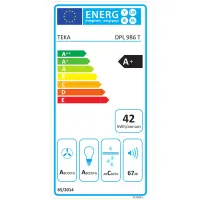 Hood Chimney Wall TEKA EcoPower 3+1 Speeds 722 m3/h 90cm DPL 986 T Silver