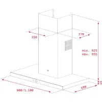 Hood Chimney Wall TEKA EcoPower 3+1 Speeds 740 m3/h 90cm PERFECT A4 DLH 985 T Silver