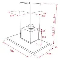 Hood Chimney Wall TEKA EcoPower 3+1 Speeds 701 m3/h 90cm DLH 986 T Silver/Black