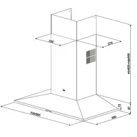 Hood Chimney Wall TEKA EcoPower 3+1 Speeds 760m3/h 70cm TIKAL DSS 785 Silver