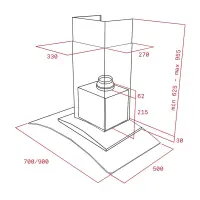 TEKA Wall Chimney Extractor with Crystal Blade 3+1 Speeds 637m3/h 60cm NC 680 Silver