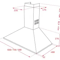 TEKA Wall Chimney Extractor 4 Speeds & Dual Suction Turbine 650m3/h 70cm DBP 70 PRO Silver