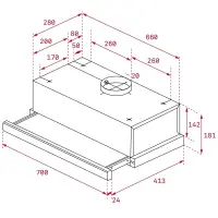 Pull-out Hood TEKA 2 Speeds 304m3/h 70cm TL 7310 INOX