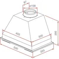 Built-in Hood TEKA 3 Speeds Dual Suction Turbine 653m3/h 50cm GFT800 INOX Silver