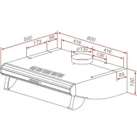 TEKA Hood 3 Speeds and 2 Motors 375m3/h 90cm C 9420 INOX Silver