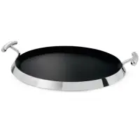 TEKA Round Non-Stick Grill Suitable for TEKA Induction, Ceramic & Gas Hobs 34x6.3cm Silver