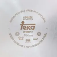 TEKA Round Non-Stick Grill Suitable for TEKA Induction, Ceramic & Gas Hobs 34x6.3cm Silver