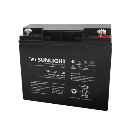 Sunlight VRLA AGM (12V 18Ah) 4,9kg 175mm x 71mm x 165mm