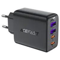 Travel Charger Acefast A61 Fast Charging 2xUSB-C + 2xUSB-A PD45W GaN Black