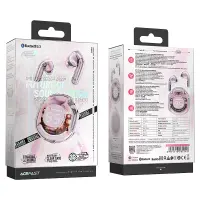 Wireless Hands Free TWS Acefast T9 Color Lotus Pink v5.3  with Led Display Noise Reduction IPX4 Inlude Case and Llanyard