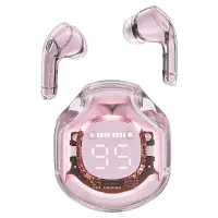 Wireless Hands Free TWS Acefast T9 Color Lotus Pink v5.3  with Led Display Noise Reduction IPX4 Inlude Case and Llanyard