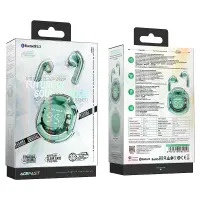 Wireless Hands Free TWS Acefast T9 Color Mint Green v5.3  with Led Display Noise Reduction IPX4 Inlude Case and Llanyard