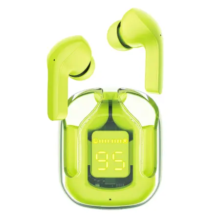 Wireless Hands Free TWS Acefast T6 Color Youth Green v5.0  with Led Display Noise Reduction IPX4 Inlude Case