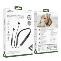 Bluetooth Earphones Magnetic Neck Band Acefast N1 ENC Noise Reduction 5.3 IPX4 Black