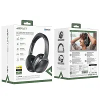 Wireless Acefast H2 Active Noise Cancelling V5.3  AUX Por -40dB ANC HiFi Large Dynami Coil 80hr Play Time  Black