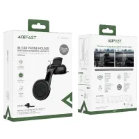 Car Mount Acefast  D1 Mount Holder Auto-Aligning and Wireless Charger 15W USB-C Black