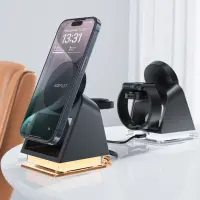 Acefast E17 3-in-1 20.5W Wireless Charging Desktop Stand for Charging 3 Devices Black