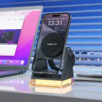 Acefast E17 3-in-1 20.5W Wireless Charging Desktop Stand for Charging 3 Devices Black