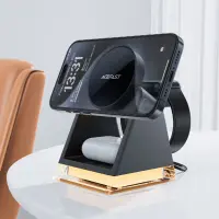 Acefast E17 3-in-1 20.5W Wireless Charging Desktop Stand for Charging 3 Devices Black