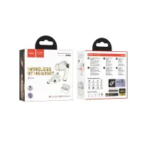 Wireless Hands Free Hoco EQ12 Rima TWS V5.3 350 mAh Master/Slave Switch White